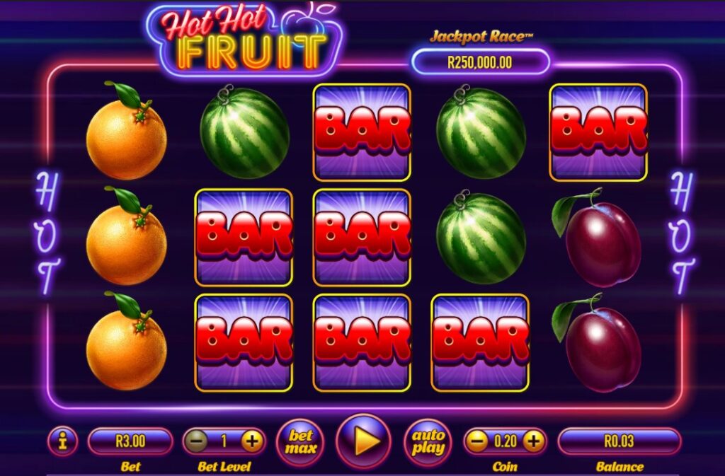 Hot Hot Fruit Slot Habanero Main Screen