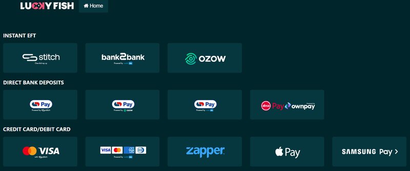 Lucky Fish Casino Deposit Methods