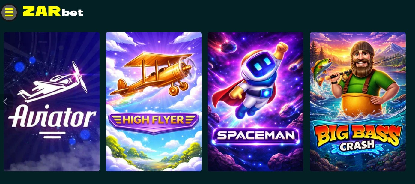 Zarbet Crash Games South Africa - Aviator Spaceman Big Bass Crash High Flyer