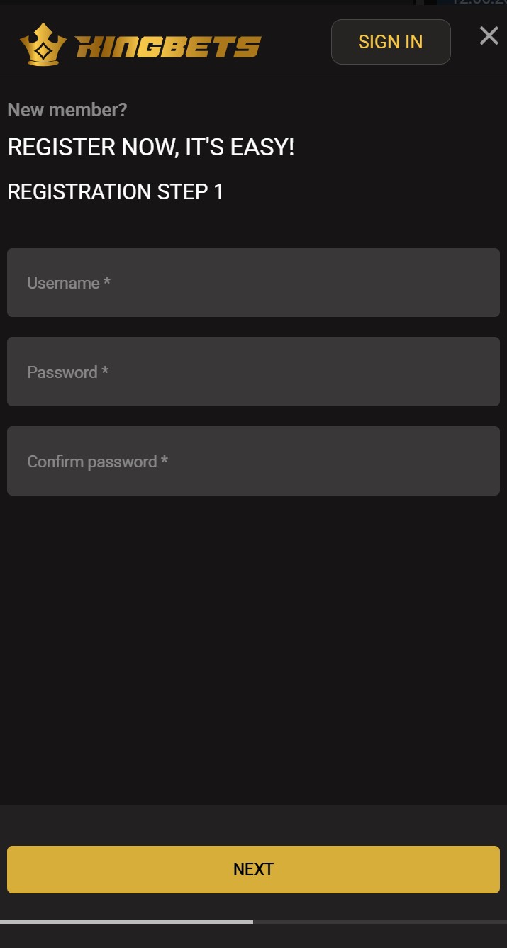 Kingbets registration form with the Promo Code field for IBETS20
