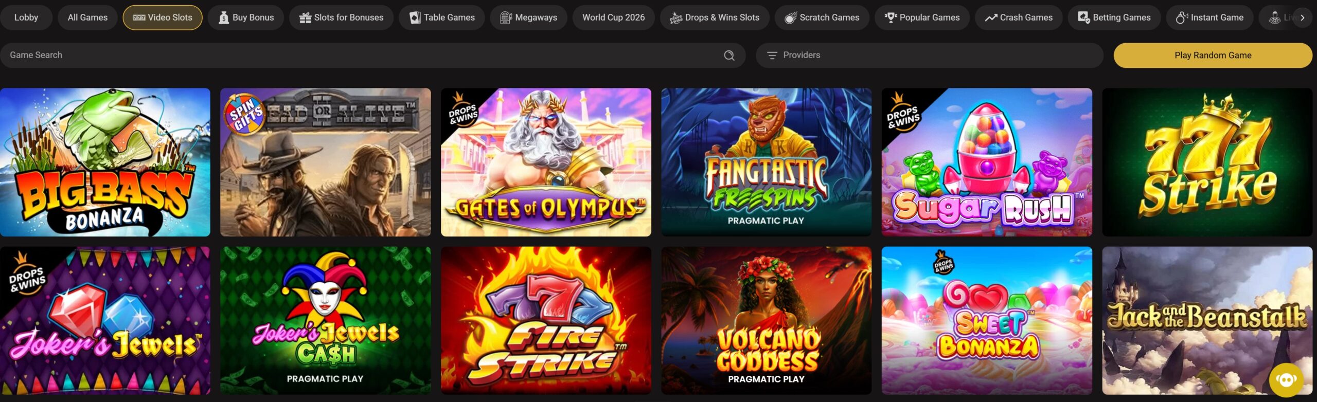 Kingbets casino slots lobby