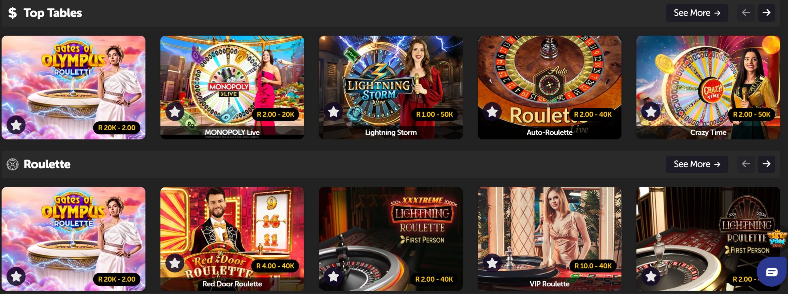 Playbet live casino games and BetGames tables South Africa