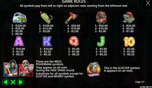 Big Bass Halloween 3 Pay Table