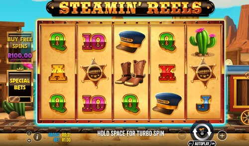 Steamin' Reels slot home screen South Africa