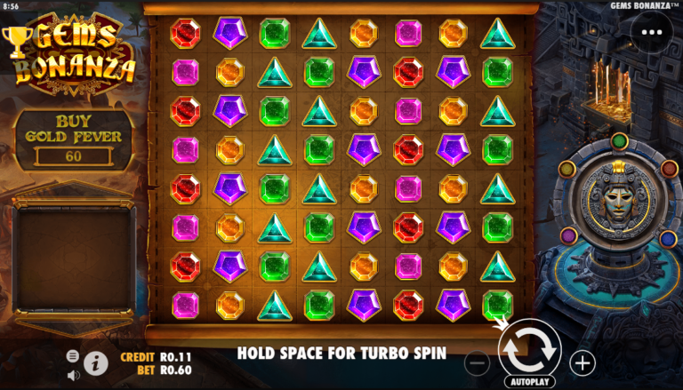 Gems Bonanza cluster pays gems slot South Africa