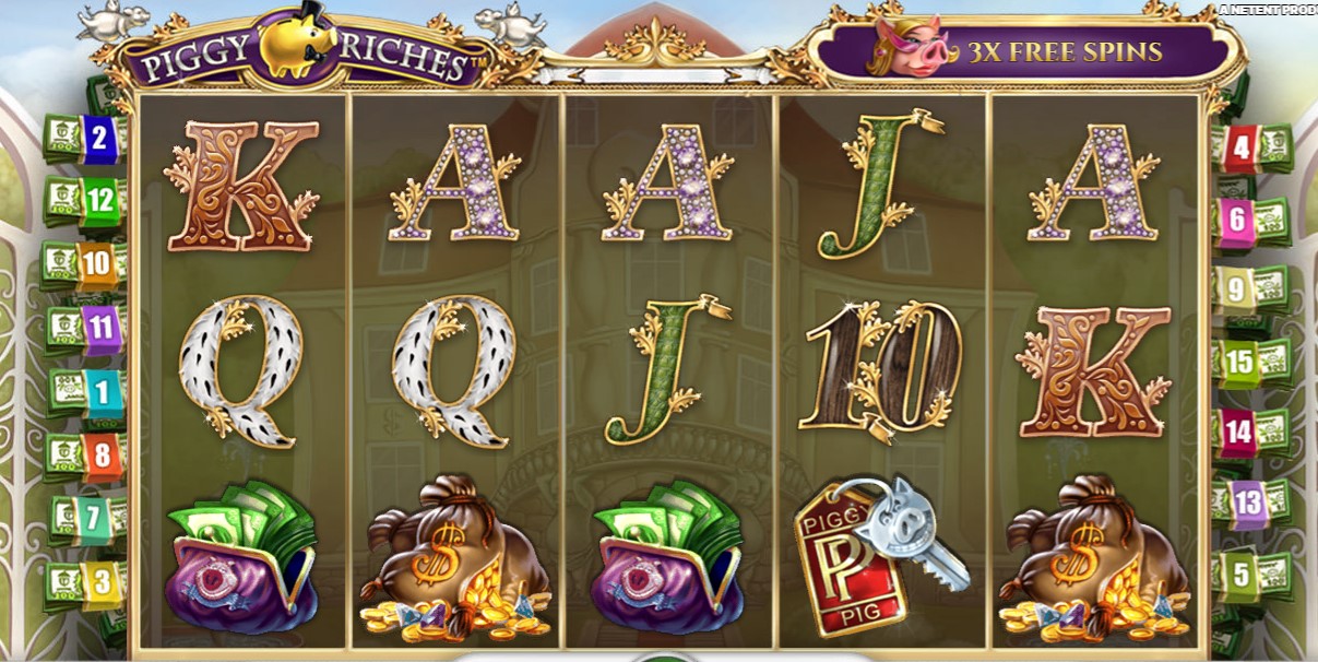 Piggy Riches Slot NetEnt South Africa Main Screen