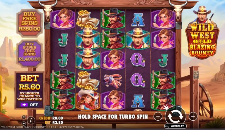 Wild West Gold Blazing Bounty cluster slot South Africa