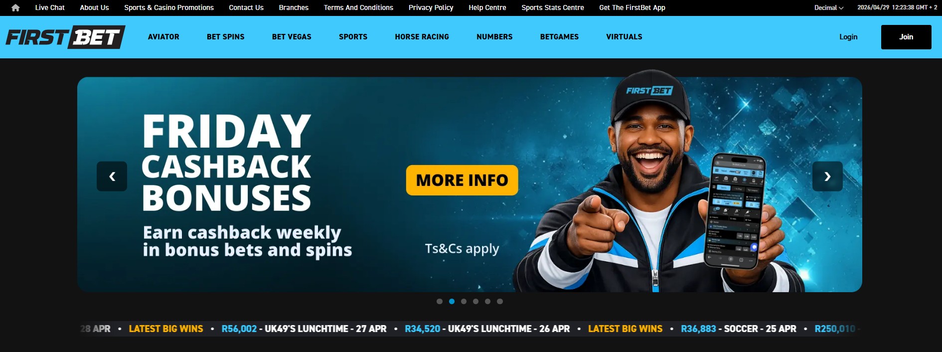 FirstBet Cashback Fridays Weekly Loyalty Promotion South Africa