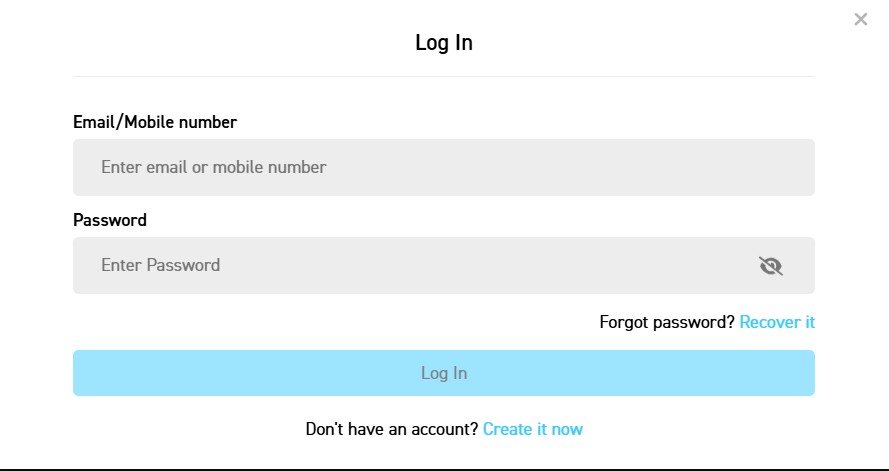 FirstBet South Africa Log In Modal Showing Email Mobile Number and Password Fields