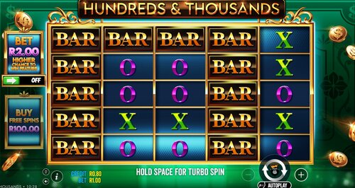 Hundreds and Thousands slot home screen South Africa