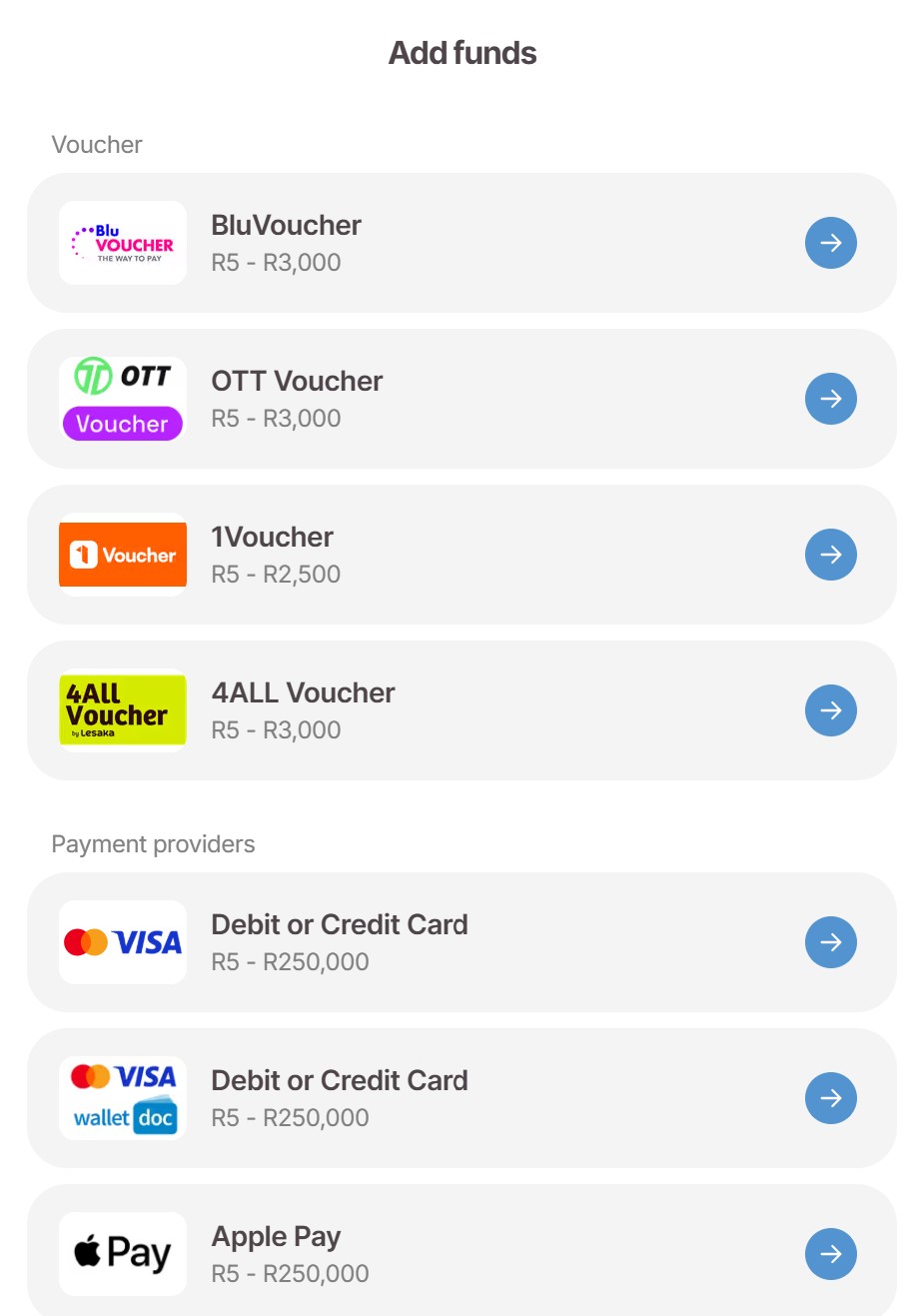 ReadySetBet deposit methods cashier, formerly SoccerShop South Africa